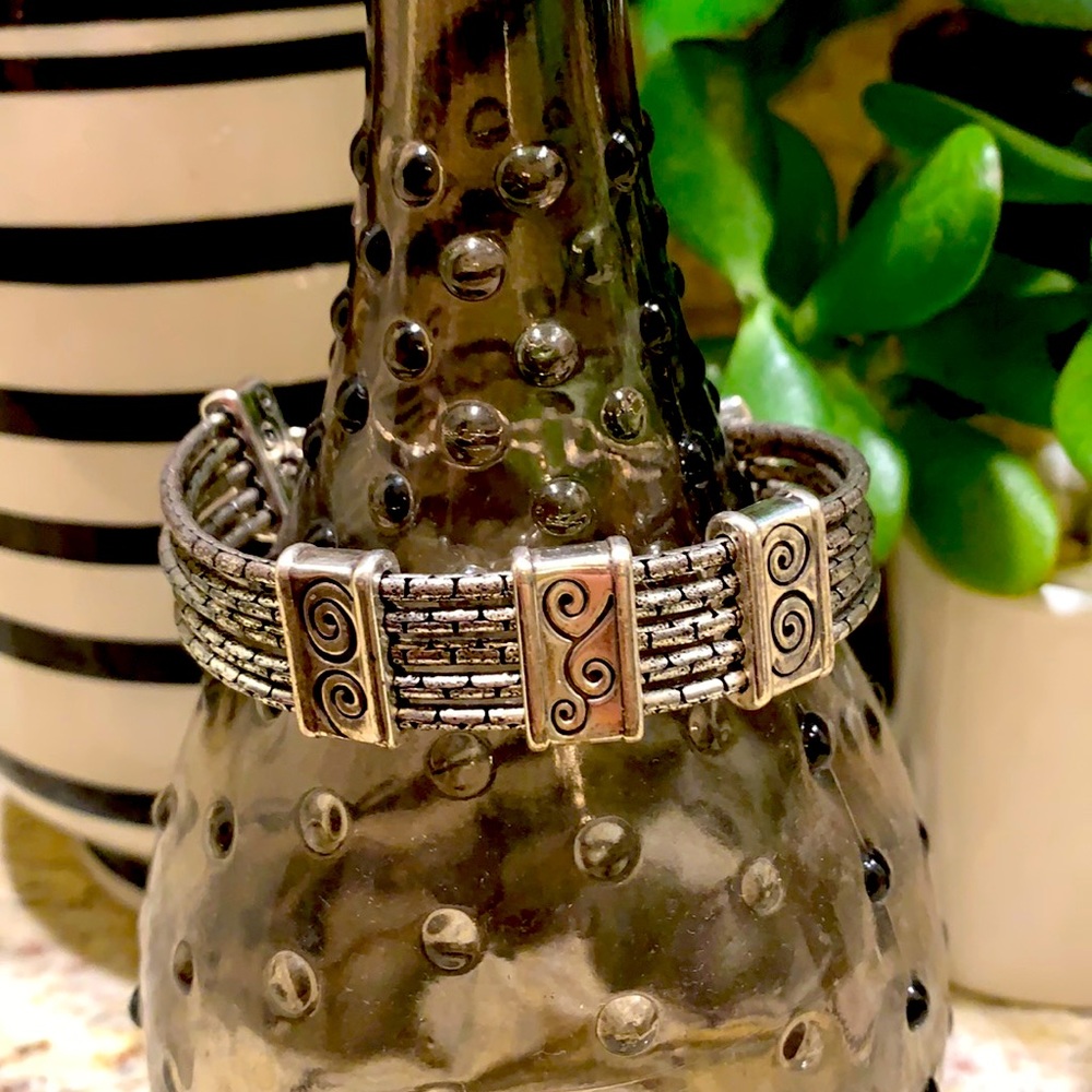 Brighton Silver Clasp Bracelet with Gold Beads
